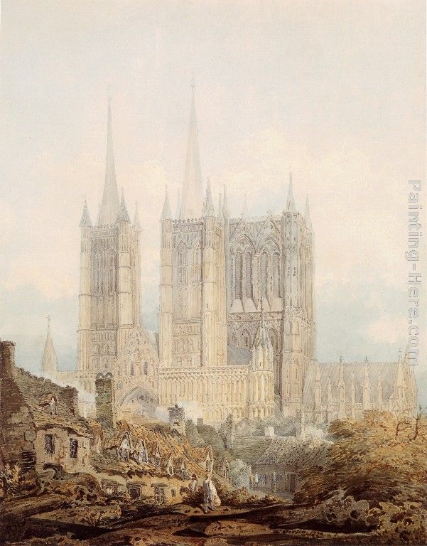 Lincoln Cathedral from the West painting - Thomas Girtin Lincoln Cathedral from the West art painting
